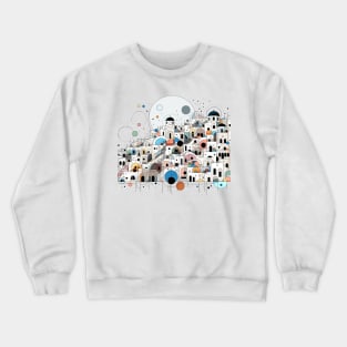 Abstract Painting of Santorini Crewneck Sweatshirt